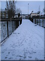 Snowy path from Old Wymering Lane to Southampton Road