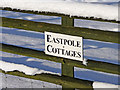 Sign for Eastpole Cottages, Bramley Road, London N14