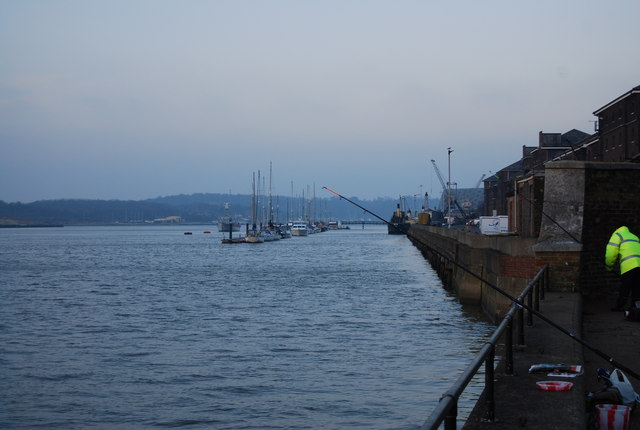 Boats moored on the River Medway, North of Gun Wharf, Chatham