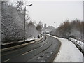 A6175 approaching railway bridge.