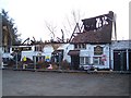 Close-up of Fire damage on Black Lion Pub