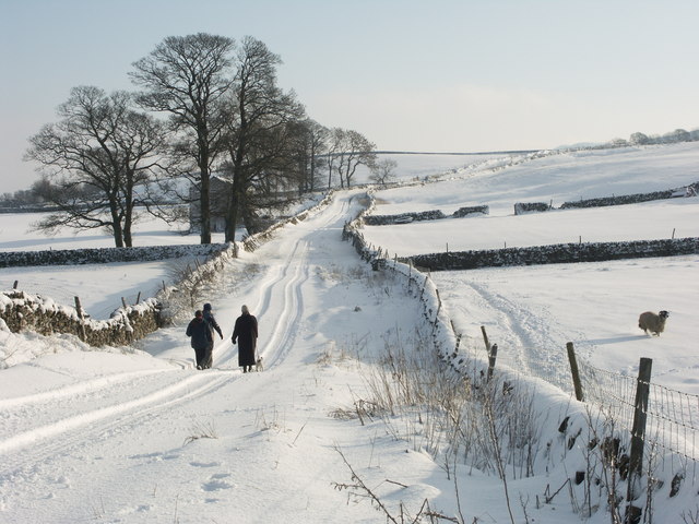 The road to Semer Water and Countersett in winter.