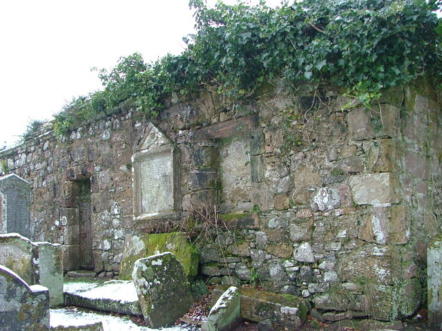 The Ruined Chapel of St Bridget in the Cemetery at Lamlash