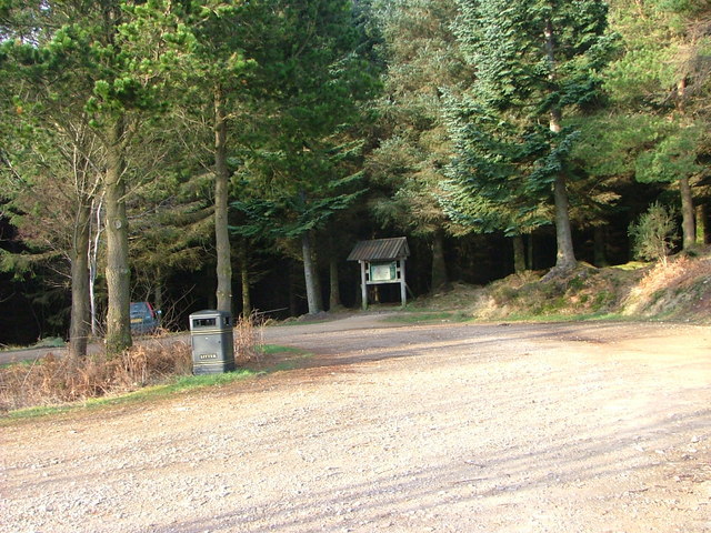 Car Park and Notice board for route to Kings Cave, Arran, Scotland