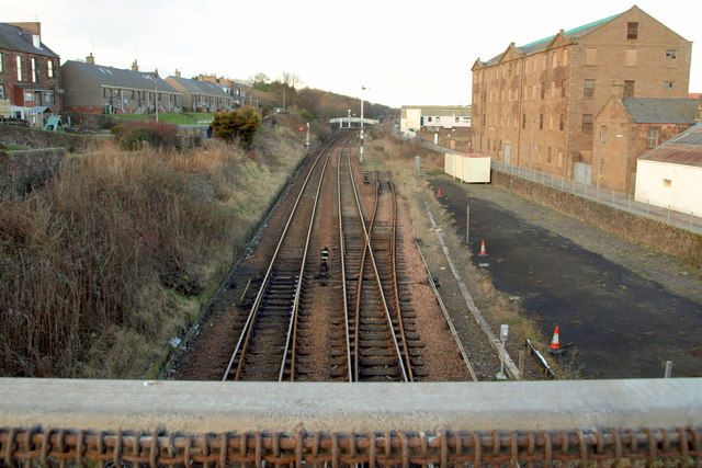 Railway at Arbroath north of High Road Bridge