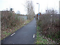 Bridleway between railway and Tesco