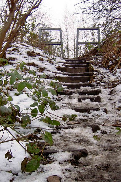 Steps up to the Dove Valley Trail