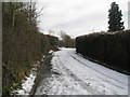 Frozen snow at the top of Cathedral Close