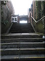 Steps up from the Postgrads Bar at Surrey University to Guildford Cathedral Office