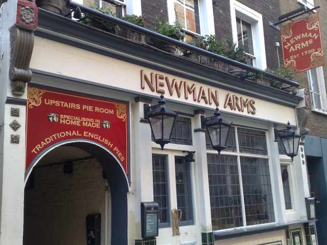 Pies on offer at the Newman Arms