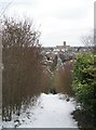 View of Guildford Cathedral from the path from The Mount