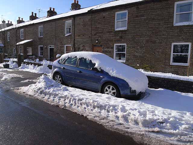 Snowbound car in Garrigill