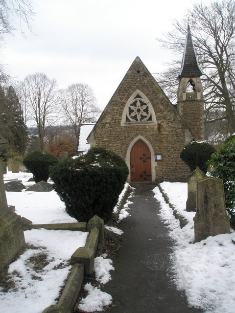 Side view of the former chapel within Guildford Cemetery