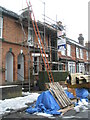 Scaffolding on house in Testard Road