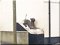 Stone Lion Decoration/Statue on Side of House, Whitland