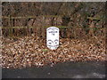 TM2346 : Milepost on the A1214 Main Road, Martlesham by Geographer