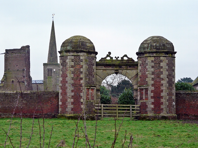 Gateway to the now ruined Hamstall Hall