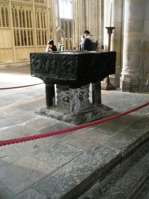 The font at Winchester Cathedral