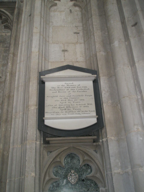 Memorial to a country parson on the north wall at Winchester Cathedral