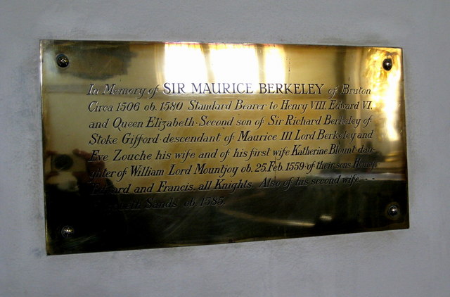 Memorial to Sir Maurice Berkeley - Bruton