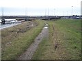 Footpath on sea wall, towards Greenhithe