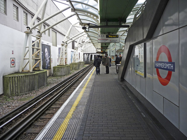 District Line Platform, Hammersmith Underground Station, London