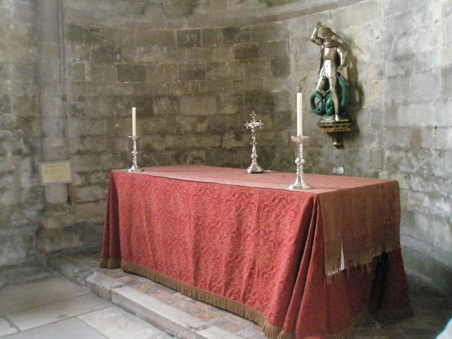 Simple altar in St George's Chapel at Romsey Abbey