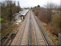 TQ2162 : Ewell West railway station by Nigel Cox