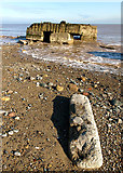 TA4116 : Godwin Battery Remains on Kilnsea Beach by Andy Beecroft