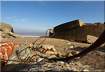 TA4116 : Godwin Battery Remains on Kilnsea Beach by Andy Beecroft