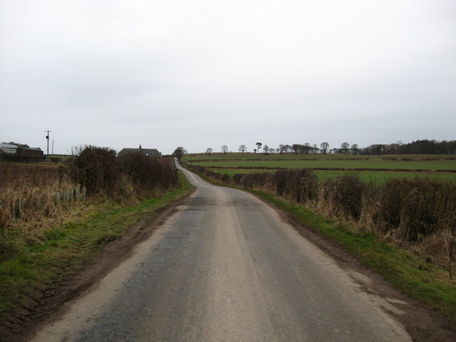 Road running past Brownrigg Farm