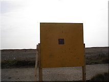 TR0117 : Lydd firing range - target with bullet holes by Ian Cunliffe