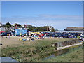 Polzeath - beach, cars and surfers