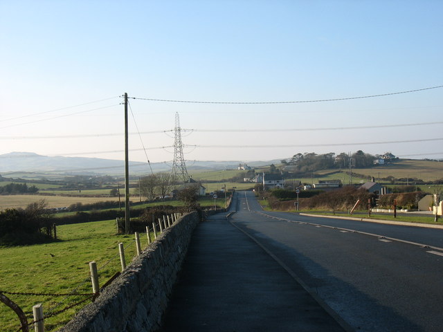 The A5025 north east of Tregele