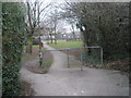 Footpath from Cow Lane and KGV emerges in  Brighstone Road Rec