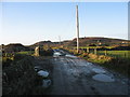 Pot-holed lane leading to Mynydd Parys