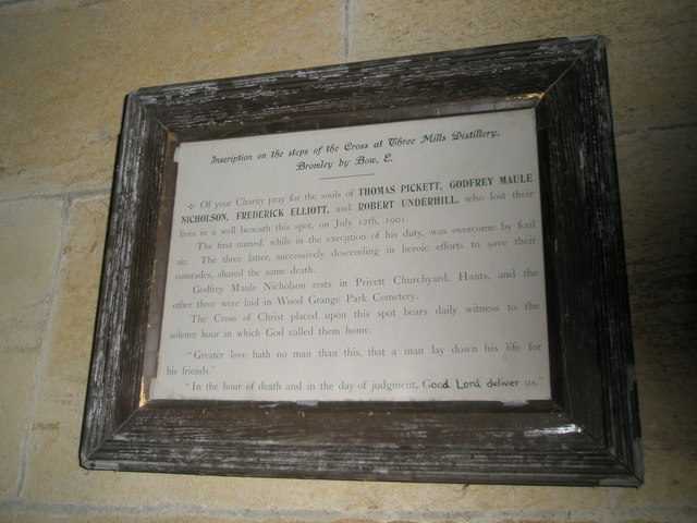 Moving text on the north wall at Holy Trinity, Privett