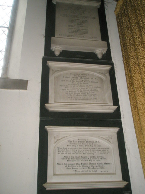 Stacked memorials in the vestry at St Peter's, Ropley