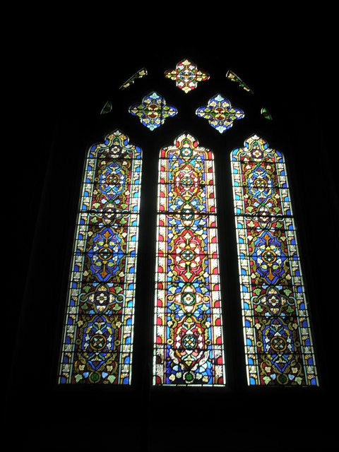 Stained glass window on the west wall at St James's, East Tisted