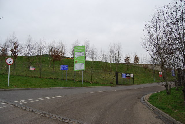 Entrance to household waste recycling centre, North Farm Estate