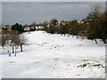 Brent Valley golf course - looking down fairway one (snow scene)