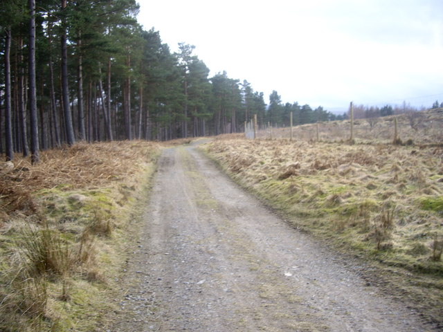 Track from Craiglash over the col of Sluie Hill