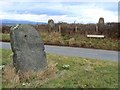 NN9212 : Megalithic monument and modern road by James Allan