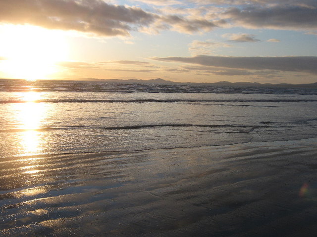 Looking west from the tide line