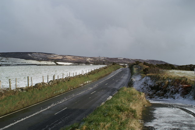 Looking up the Mountain Road on the TT course towards Creg-ny-Baa