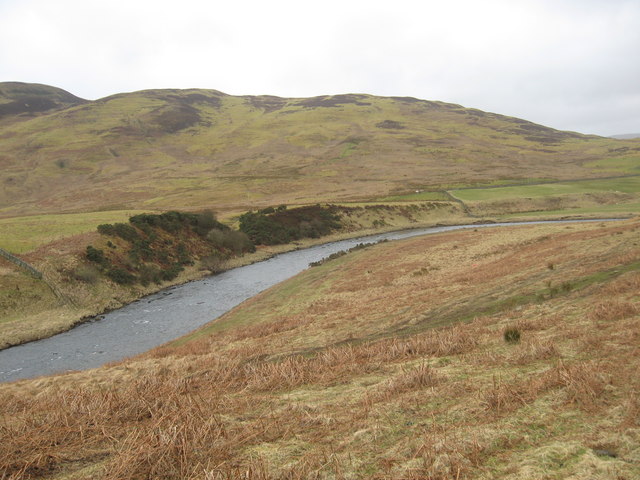 A scene of the hills and Ettrick Water in the Borders