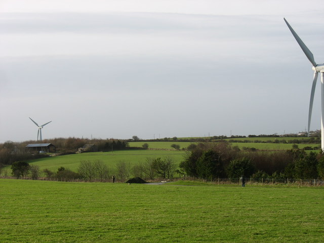 View across farmland in the direction of Taldrwst Mawr Farm