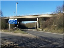 TQ6258 : M26 Motorway goes over A20 London Road Roundabout by David Anstiss