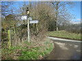 Signpost at a lane junction