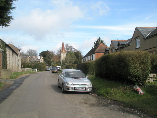 Looking towards Holy Trinity Church from Blendworth Lane